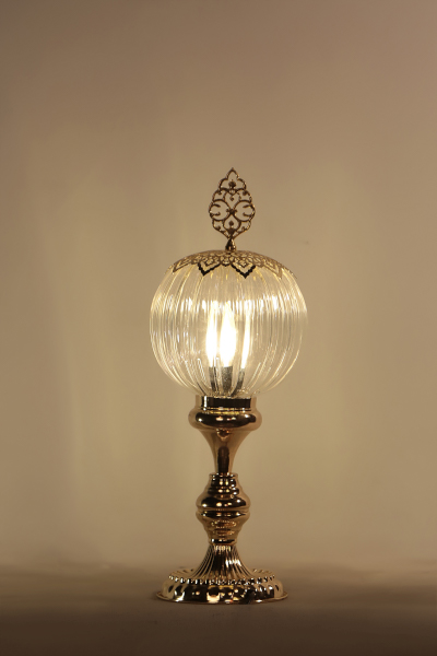 Pyrex Glass Gold Design Table Lamp